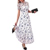 Floral White Blue