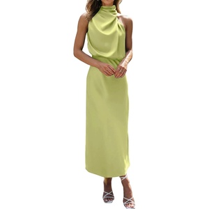 BTFBM Mock Neck Cocktail Dresses for Women Summer(Tender Green)