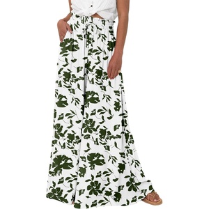BTFBM Wide Leg Flowy Palazzo Pants for Women(Print Army Green)