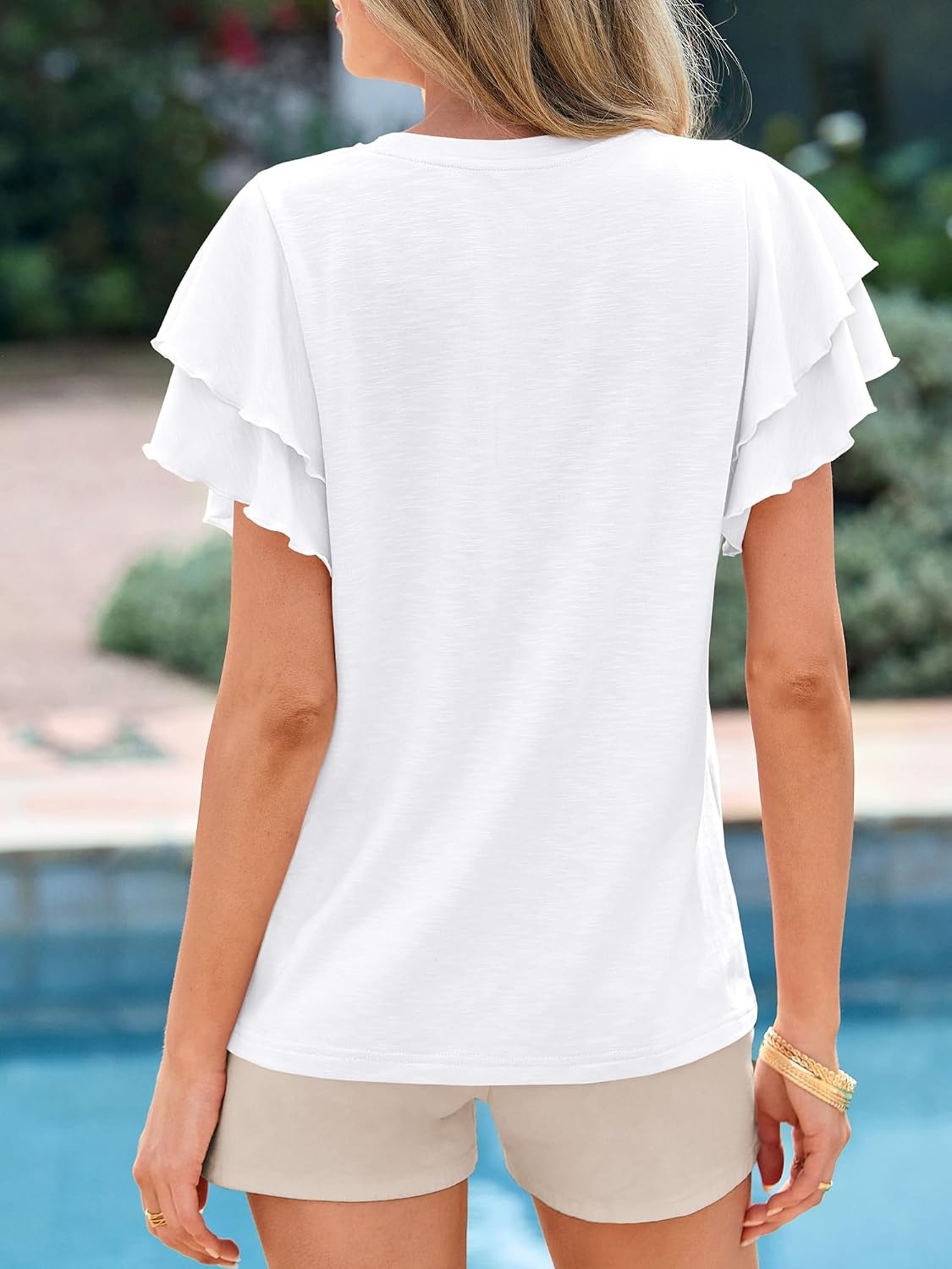 image:imageBTFBM Ruffle Sleeve Summer Tops for Women 2026White