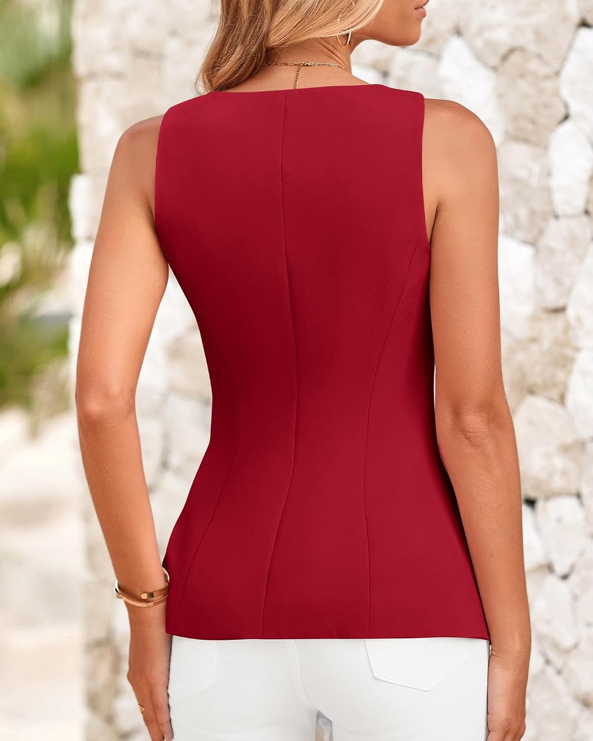 image:imageBTFBM Summer Vest Tops For Women Business Casual BlazersRed