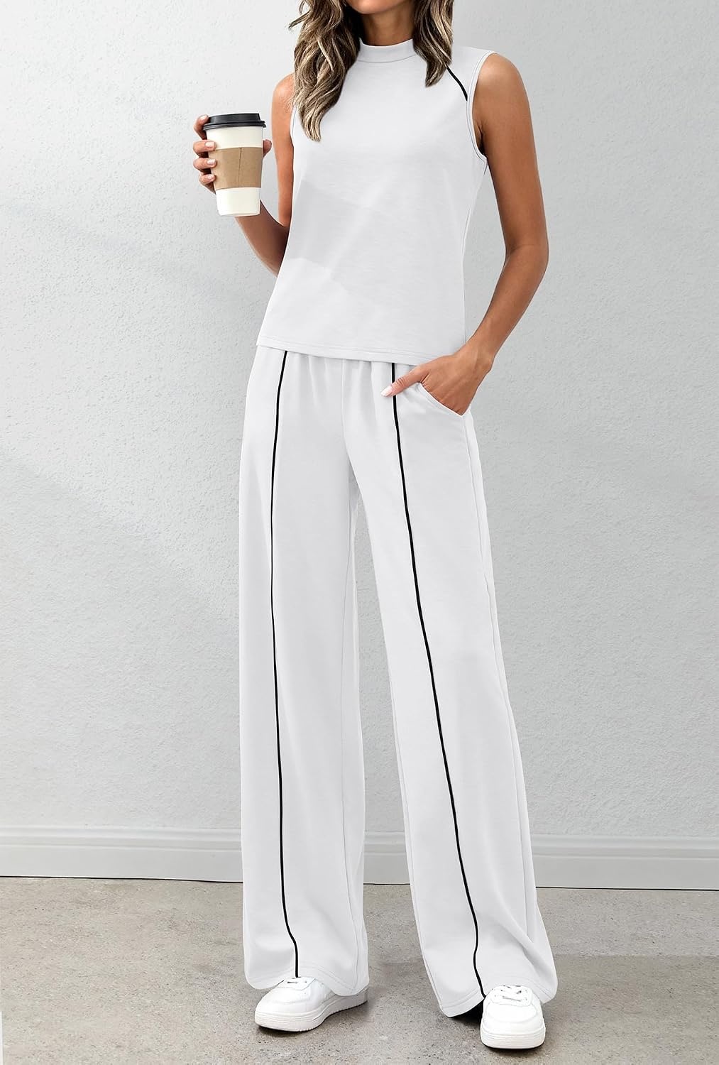 image:imageBTFBM Two Piece Sets for Women Summer OutfitsWhite