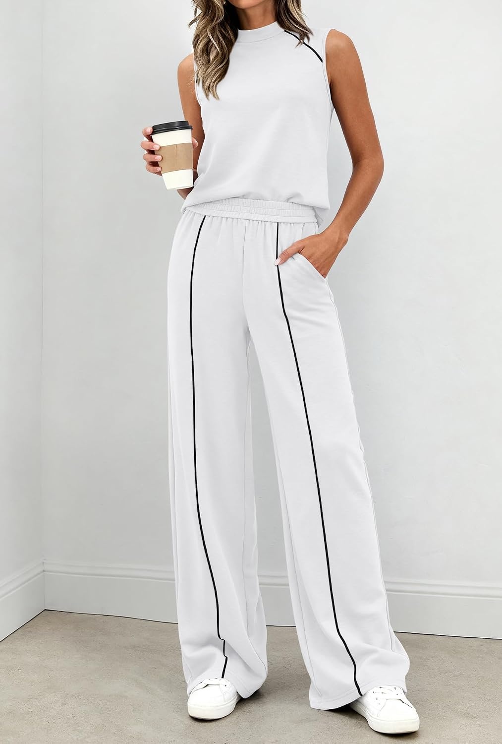 image:imageBTFBM Two Piece Sets for Women Summer OutfitsWhite