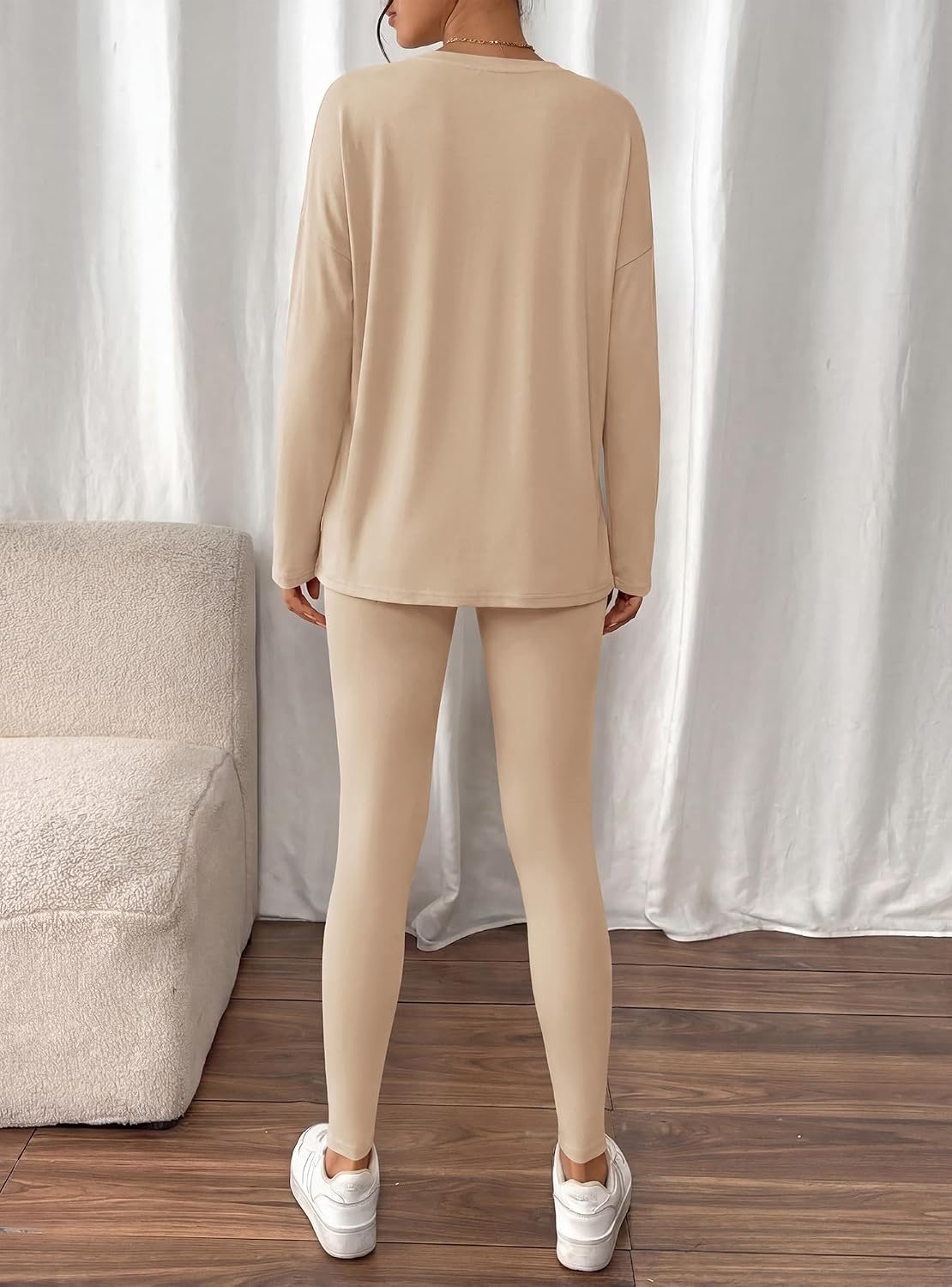 image:imageBTFBM Women 2 Piece Lounge Set Airport Travel OutfitsApricot