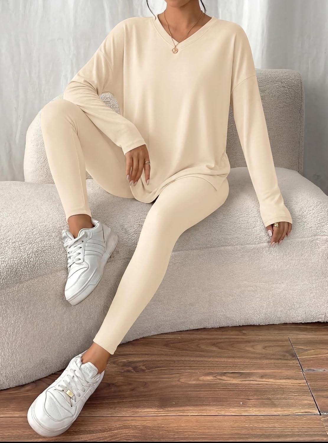image:imageBTFBM Women 2 Piece Lounge Set Airport Travel OutfitsBeige