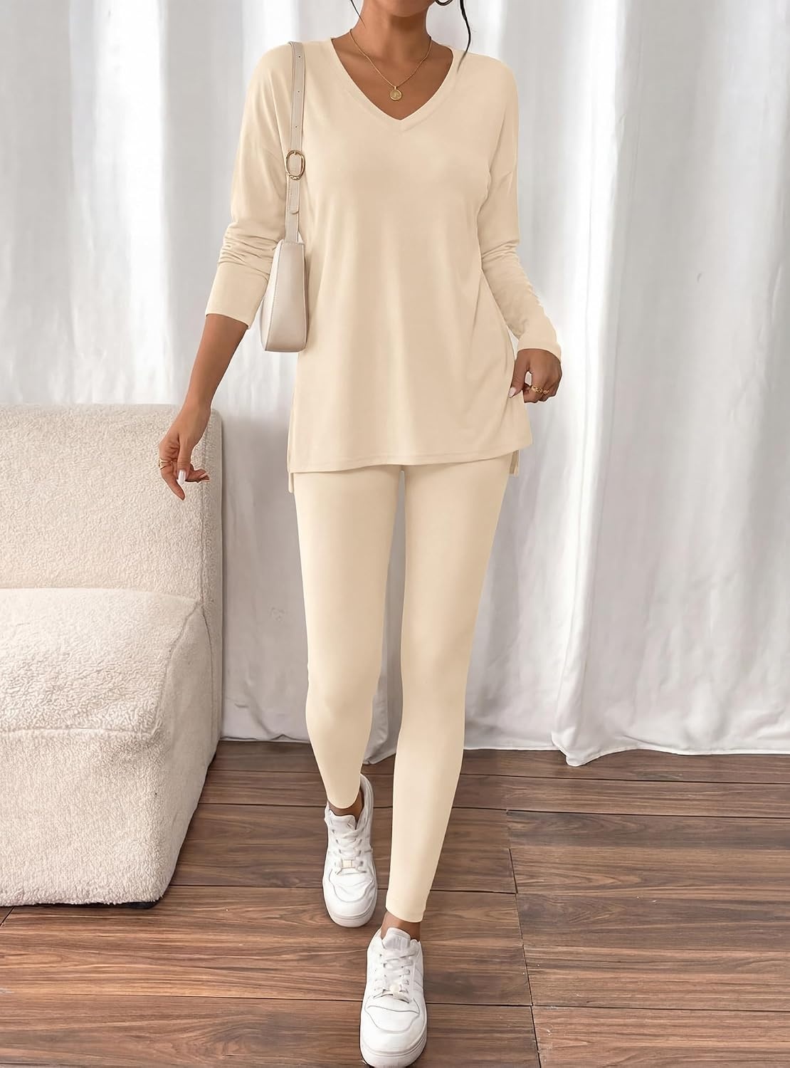 image:imageBTFBM Women 2 Piece Lounge Set Airport Travel OutfitsBeige