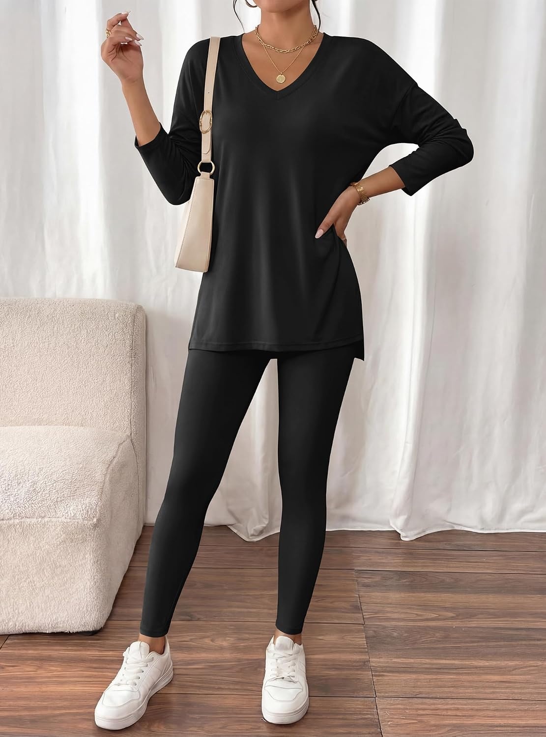image:imageBTFBM Women 2 Piece Lounge Set Airport Travel OutfitsBlack