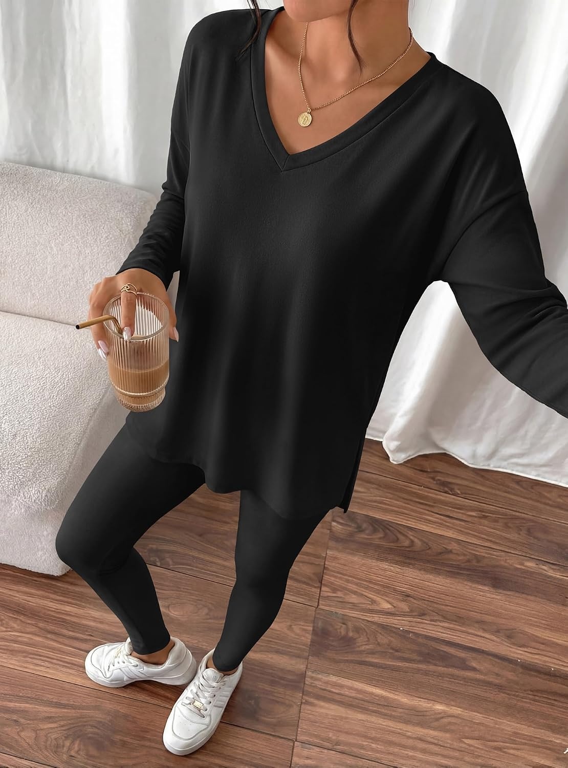image:imageBTFBM Women 2 Piece Lounge Set Airport Travel OutfitsBlack