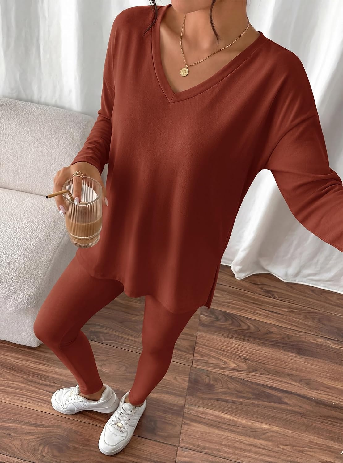 image:imageBTFBM Women 2 Piece Lounge Set Airport Travel OutfitsBrown