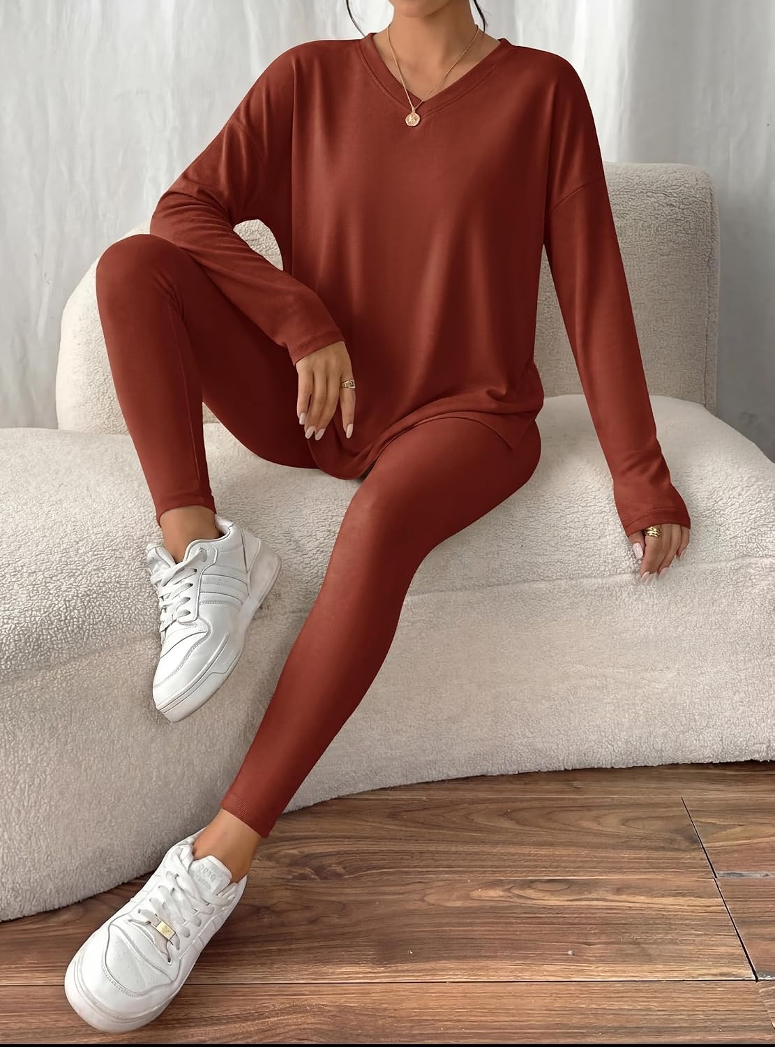 image:imageBTFBM Women 2 Piece Lounge Set Airport Travel OutfitsBrown