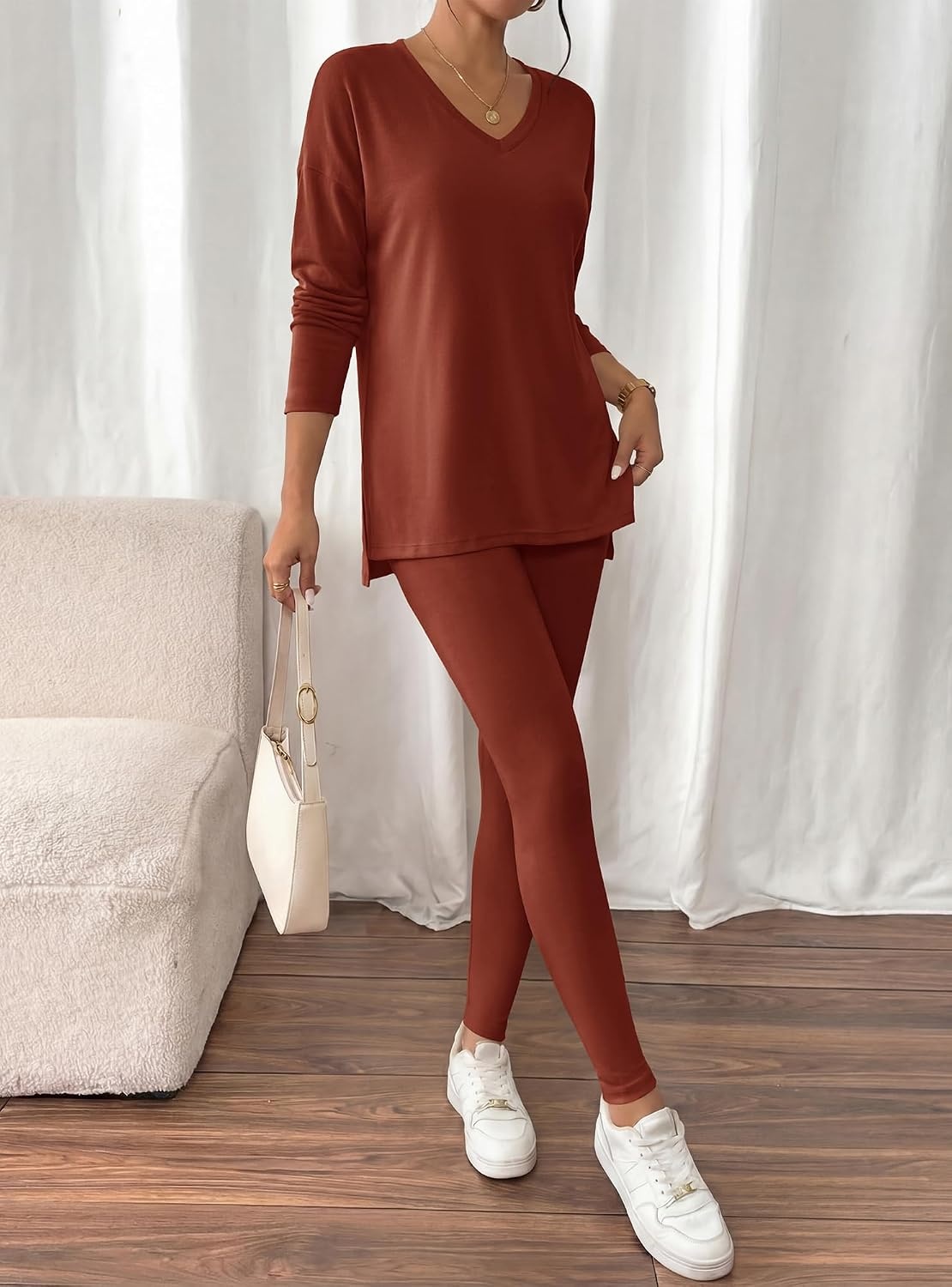 image:imageBTFBM Women 2 Piece Lounge Set Airport Travel OutfitsBrown