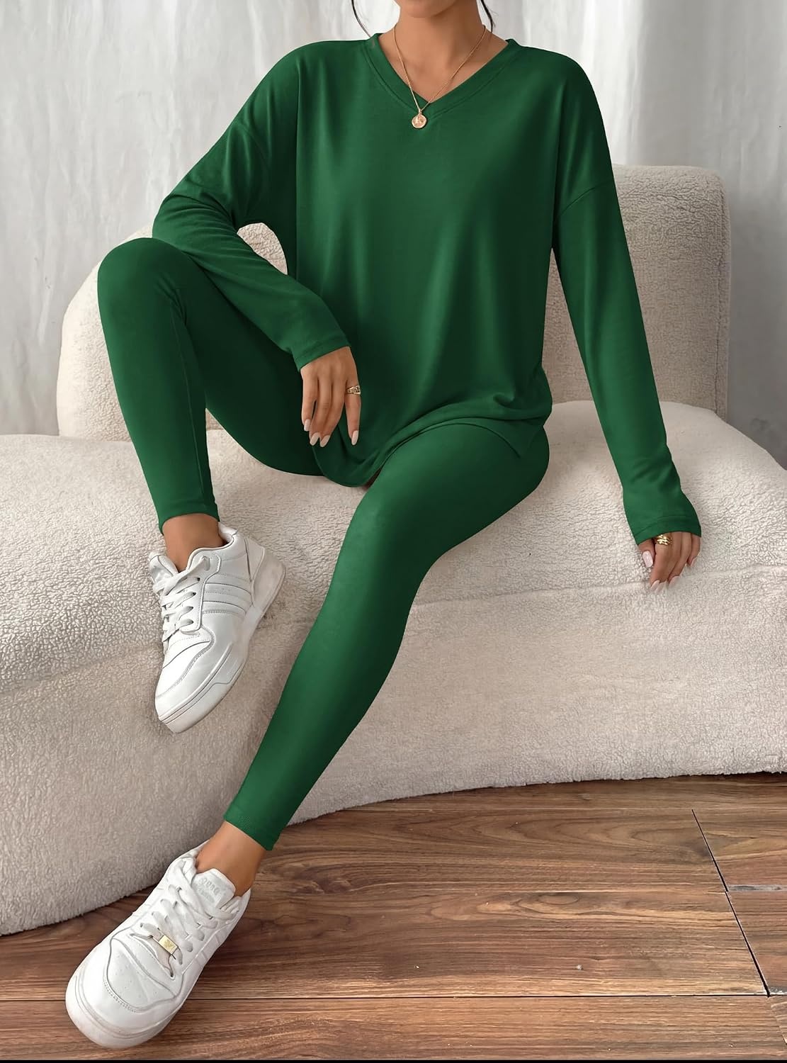 image:imageBTFBM Women 2 Piece Lounge Set Airport Travel OutfitsDark Green