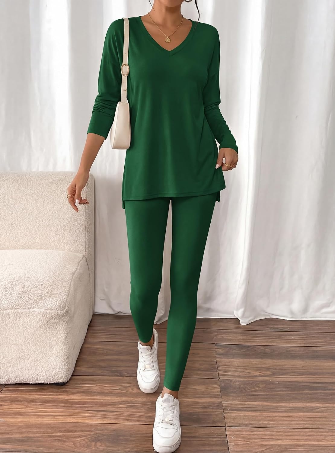 image:imageBTFBM Women 2 Piece Lounge Set Airport Travel OutfitsDark Green