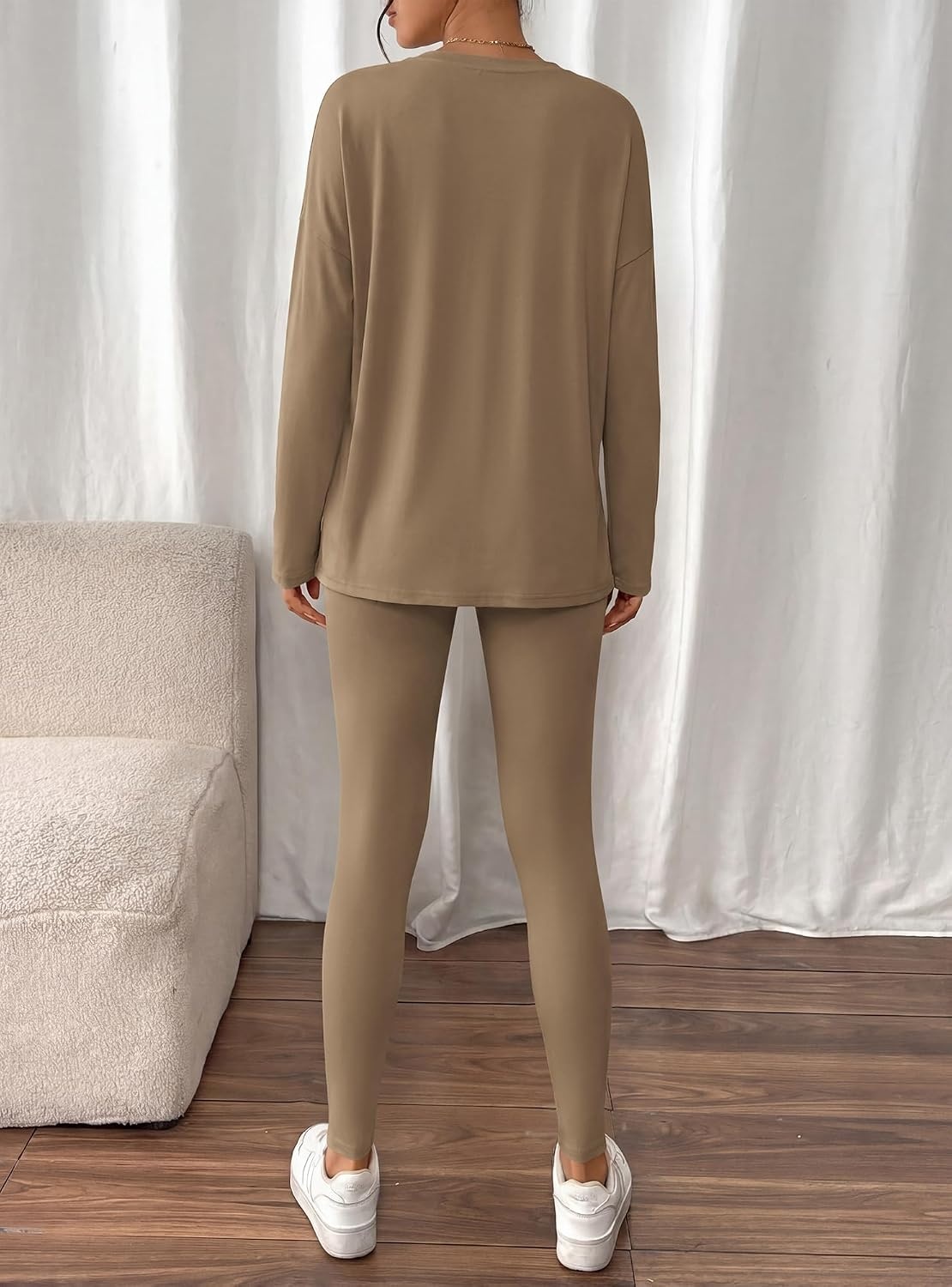 image:imageBTFBM Women 2 Piece Lounge Set Airport Travel OutfitsDark Khaki