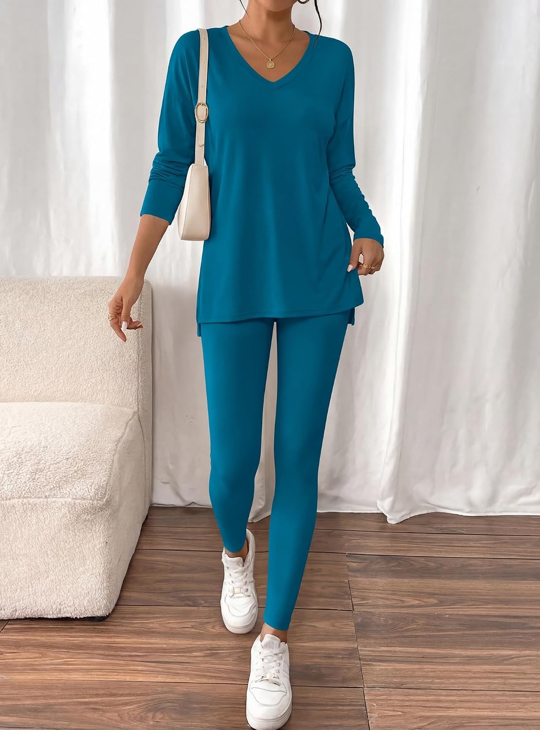 image:imageBTFBM Women 2 Piece Lounge Set Airport Travel OutfitsMalachite Green