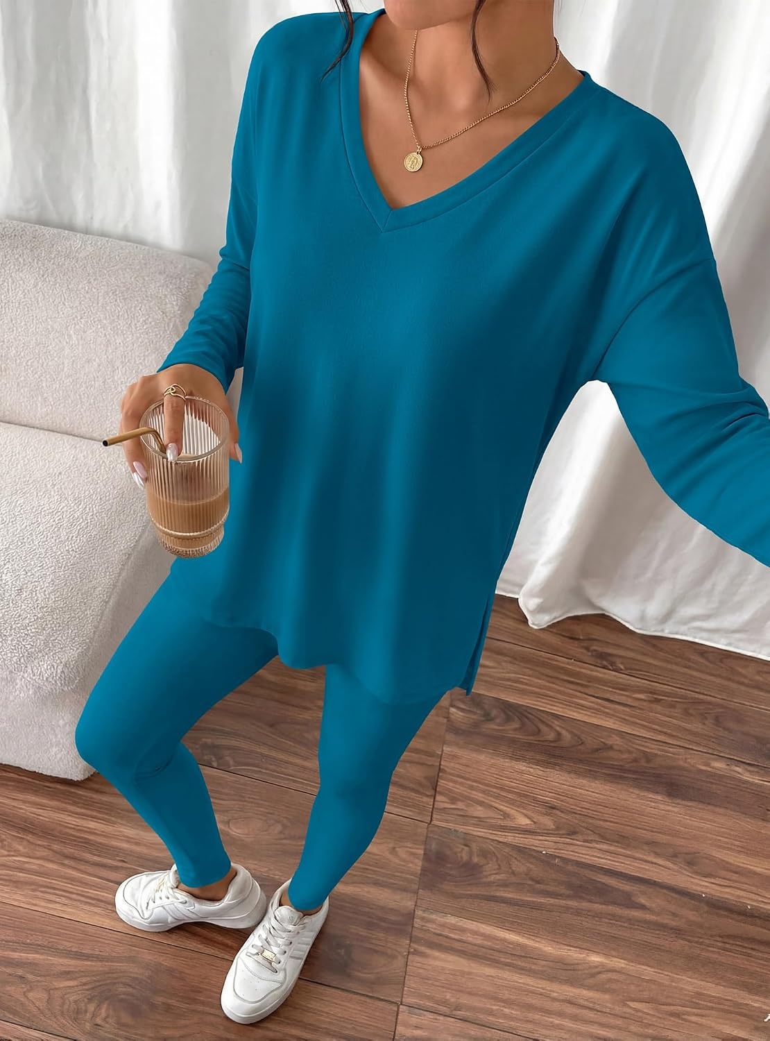 image:imageBTFBM Women 2 Piece Lounge Set Airport Travel OutfitsMalachite Green