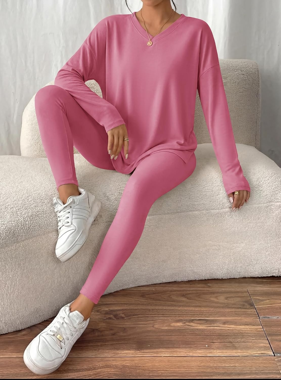 image:imageBTFBM Women 2 Piece Lounge Set Airport Travel OutfitsPink