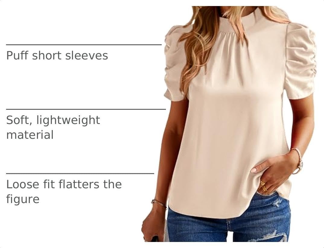 image:imageBTFBM Women Blouses High Neck Boho Floral TopsSolid Beige