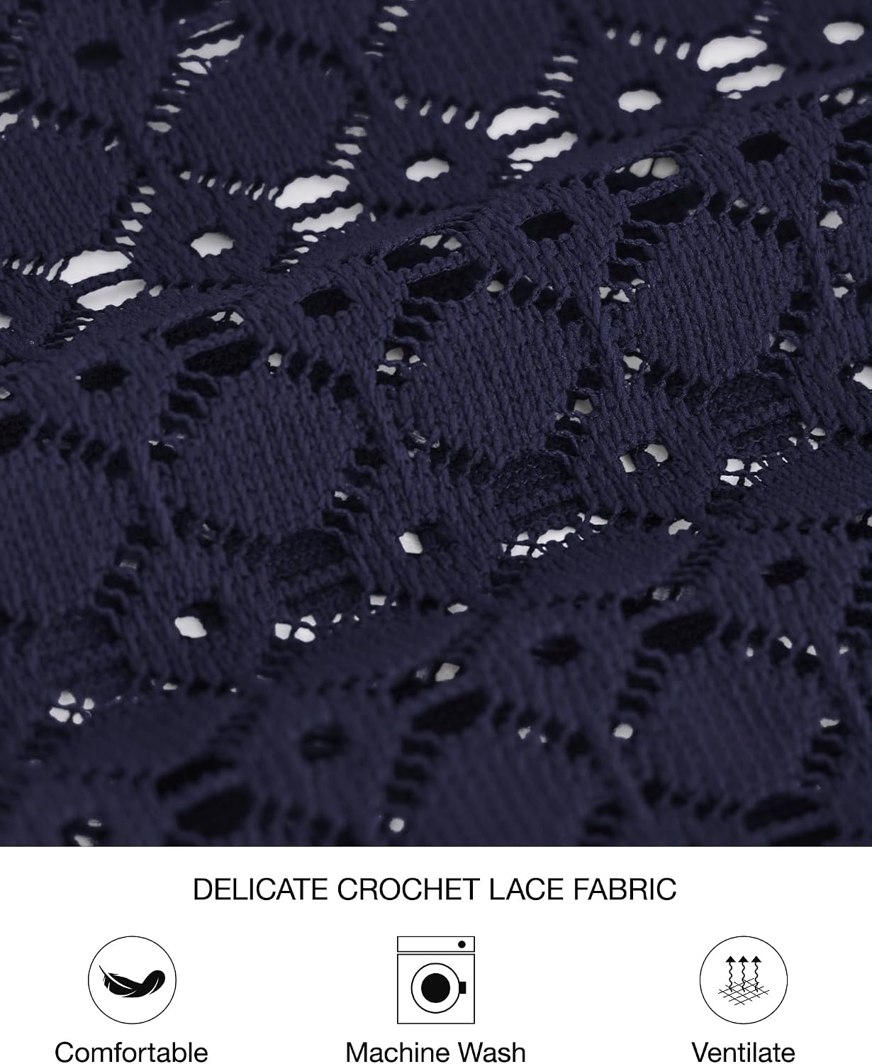 image:imageBTFBM Womens Long Sleeve Shirts Dressy Lace TopsNavy Blue