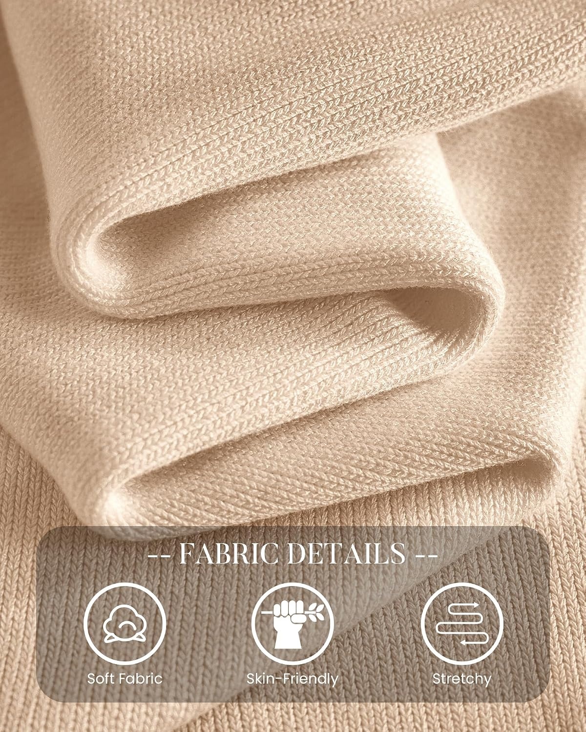 image:imageBTFBM Womens Long Sleeve Sweaters Crew Neck Basic TopsApricot