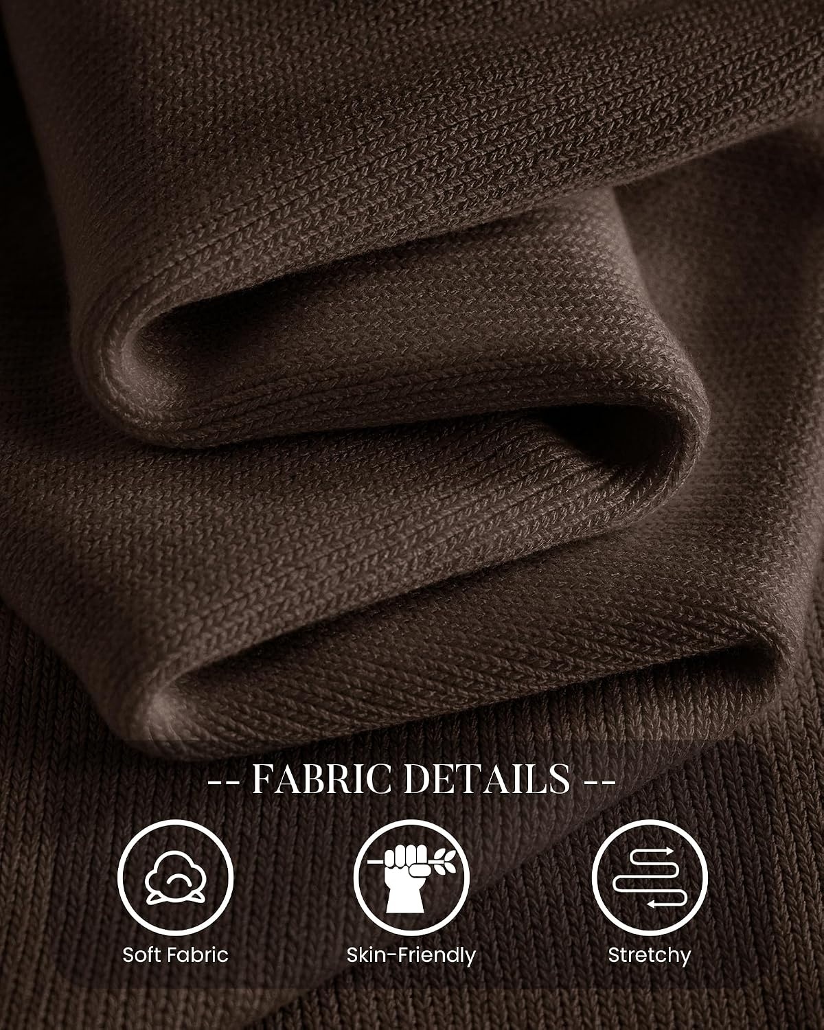 image:imageBTFBM Womens Long Sleeve Sweaters Crew Neck Basic TopsBrown