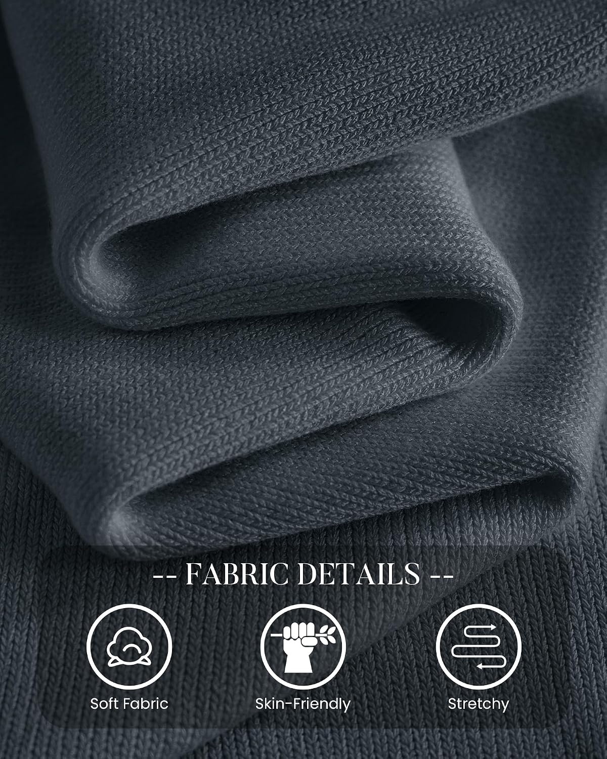 image:imageBTFBM Womens Long Sleeve Sweaters Crew Neck Basic TopsDark Gray