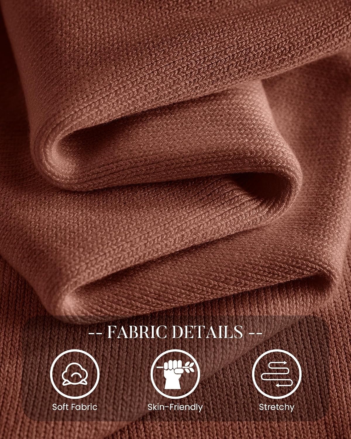 image:imageBTFBM Womens Long Sleeve Sweaters Crew Neck Basic TopsLight Brown
