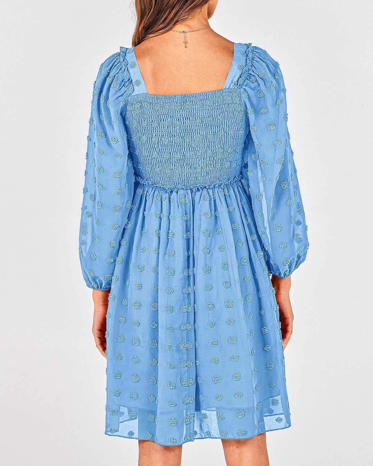 image:imageBTFBM Womens Mini Smocked Wedding Guest DressBlue