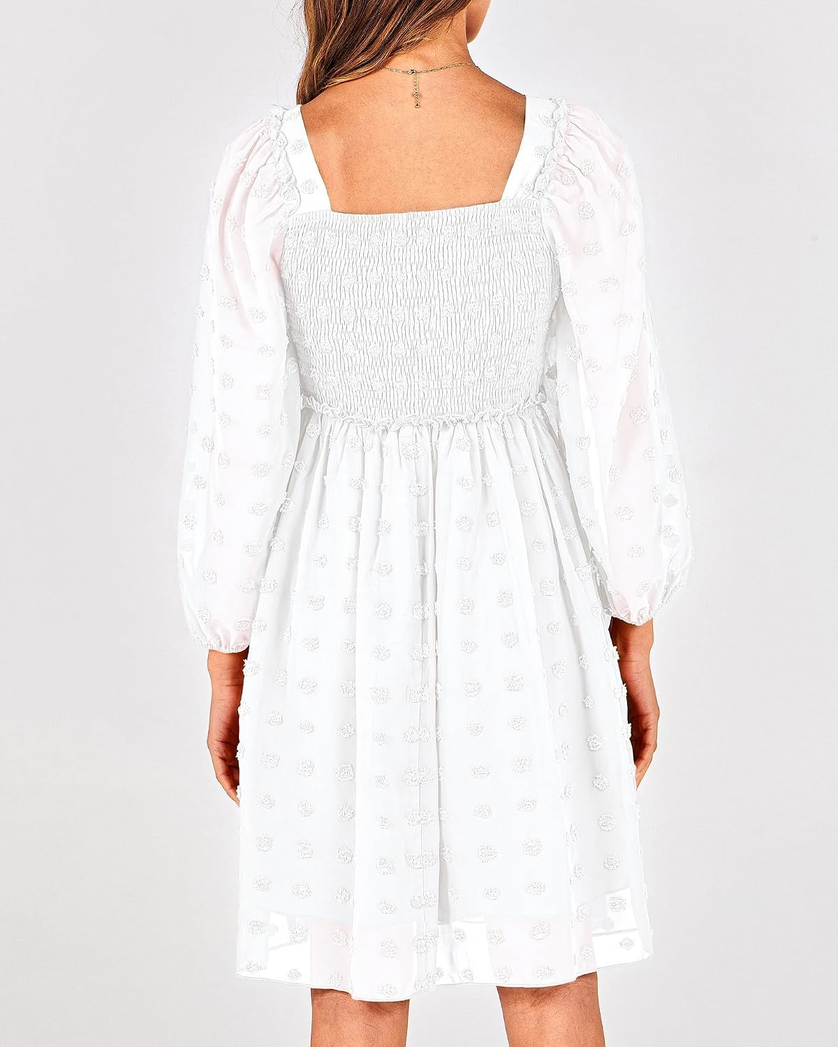 image:imageBTFBM Womens Mini Smocked Wedding Guest DressWhite