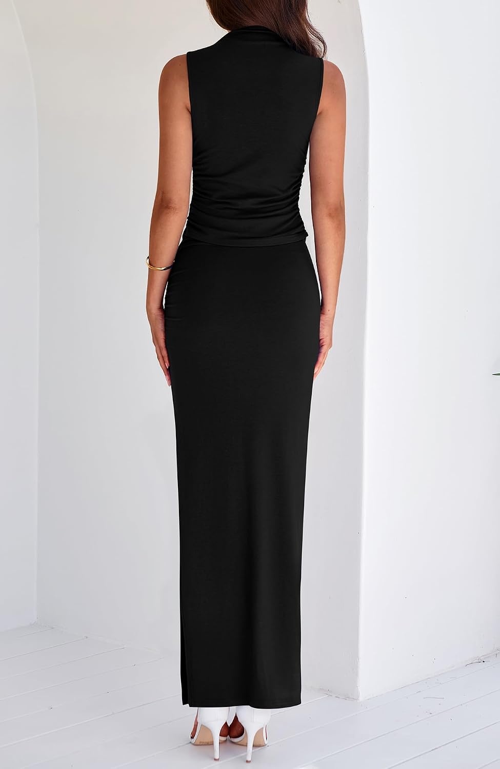 image:imageBTFBM Womens Two Piece Skirt Set Slim Fit Y2K Going Out Outfits Summer 2026Black