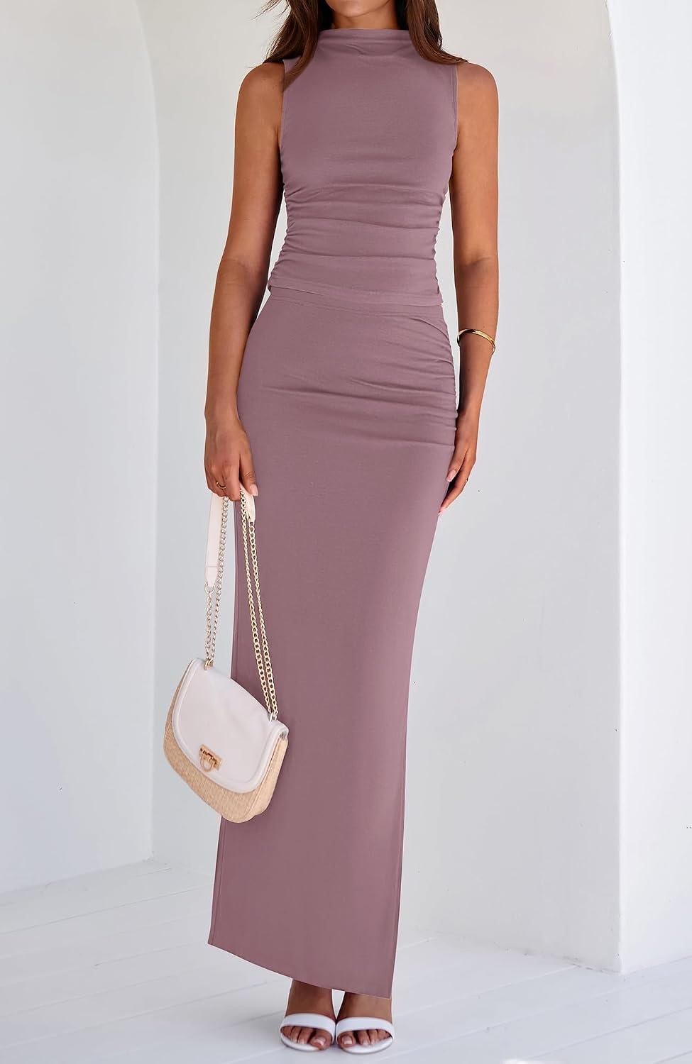image:imageBTFBM Womens Two Piece Skirt Set Slim Fit Y2K Going Out Outfits Summer 2026Grey Purple