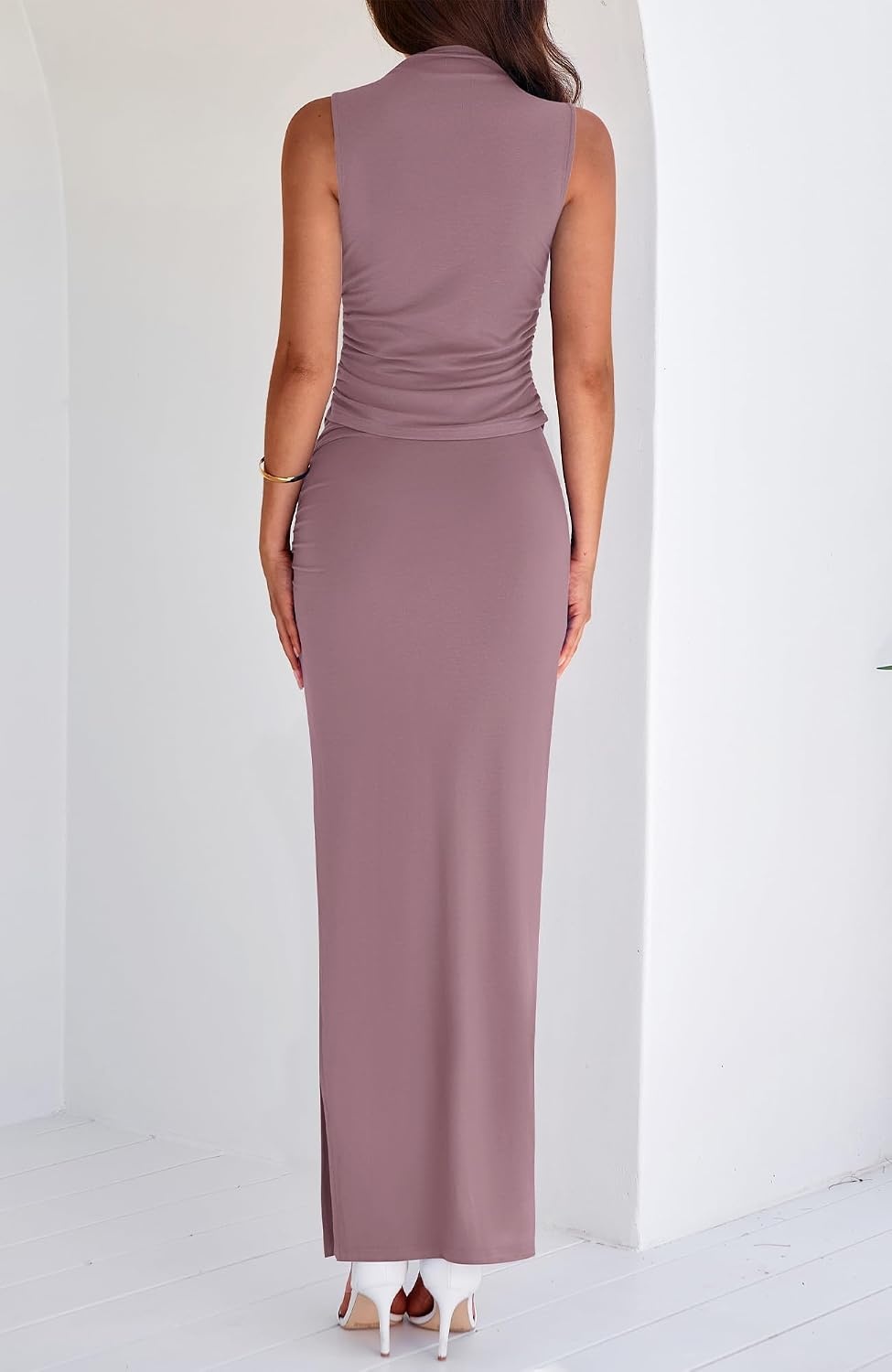 image:imageBTFBM Womens Two Piece Skirt Set Slim Fit Y2K Going Out Outfits Summer 2026Grey Purple
