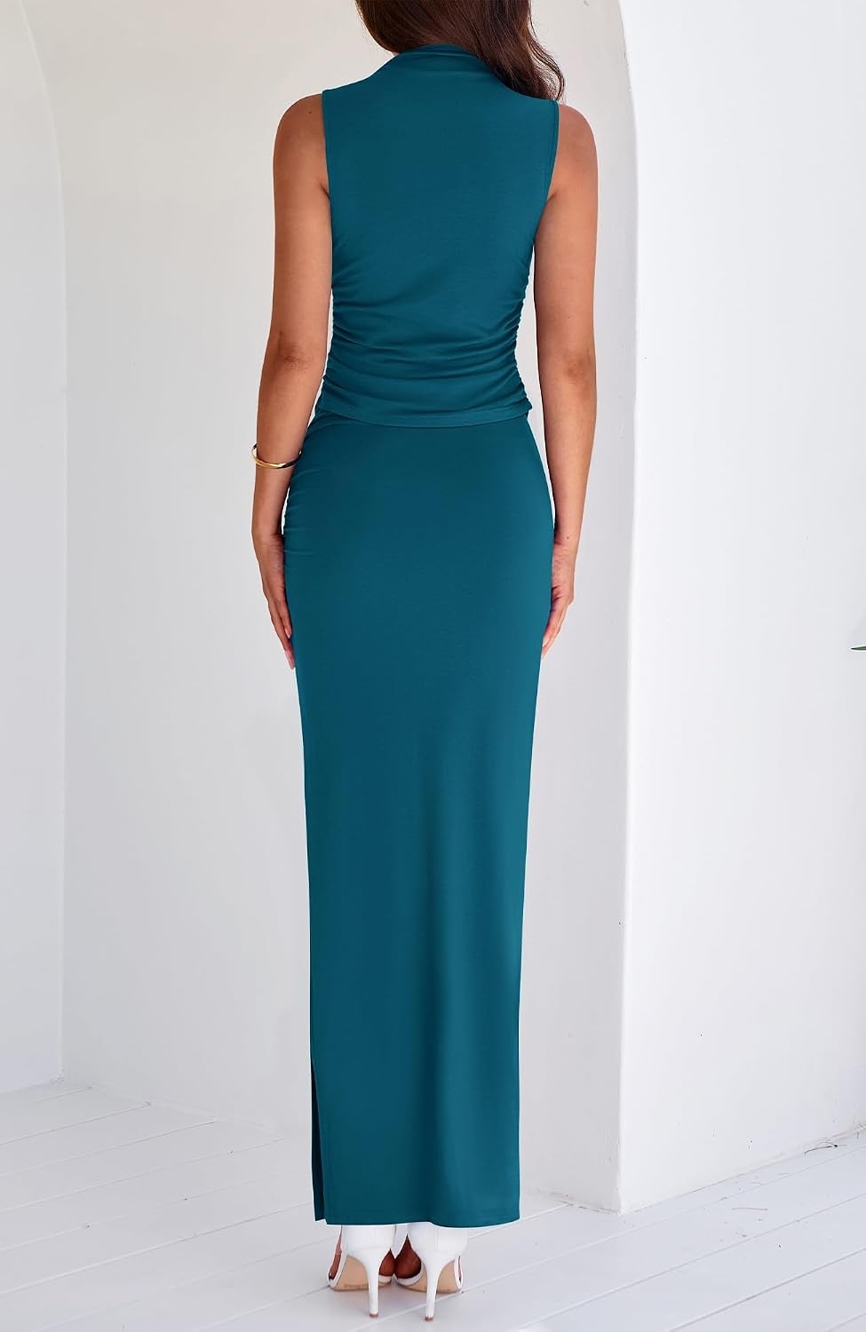 image:imageBTFBM Womens Two Piece Skirt Set Slim Fit Y2K Going Out Outfits Summer 2026Lake Blue