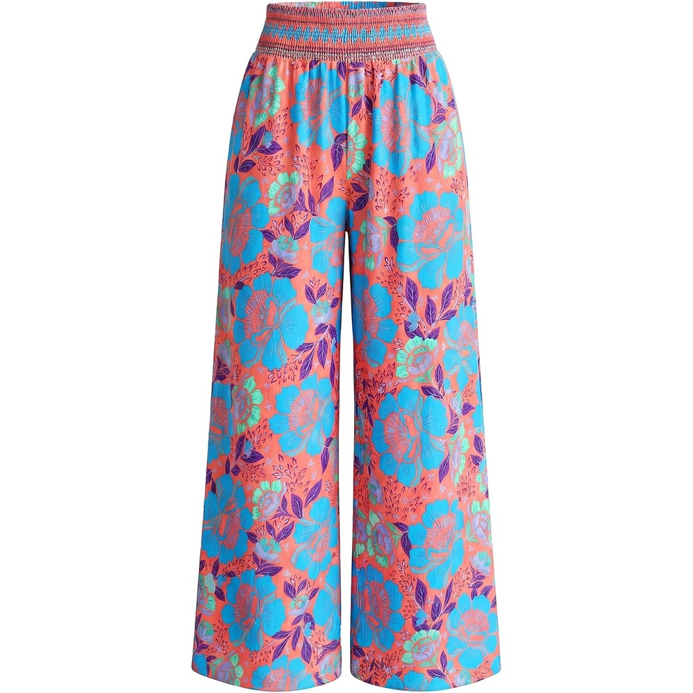 image:imageBTFBM Floral Summer Wide Leg Pants Woman 2026Orange