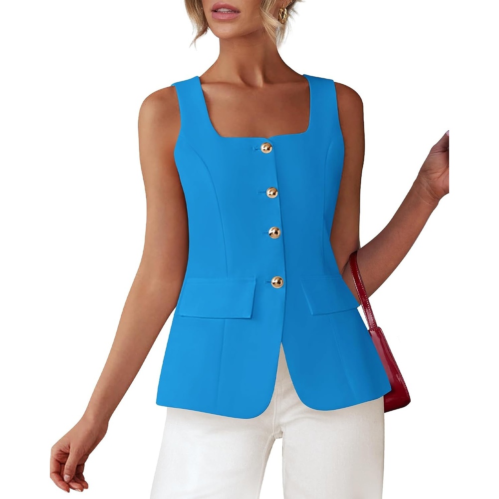 image:imageBTFBM Summer Vest Tops For Women Business Casual BlazersBlue