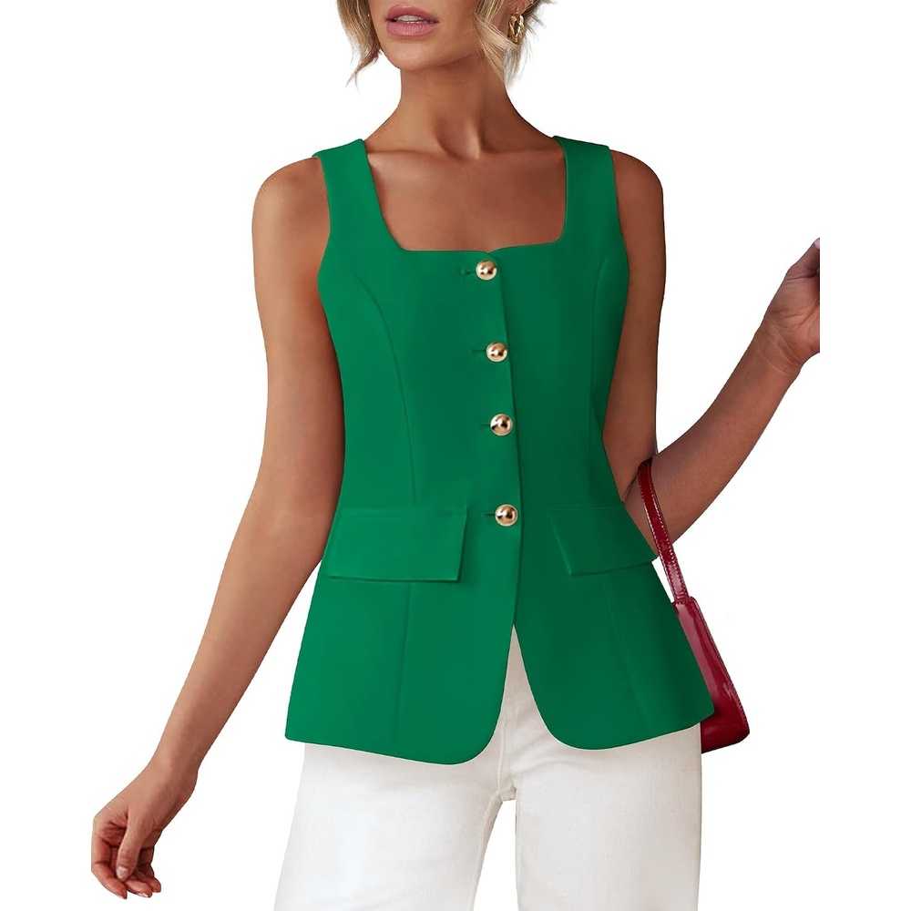 image:imageBTFBM Summer Vest Tops For Women Business Casual BlazersGreen