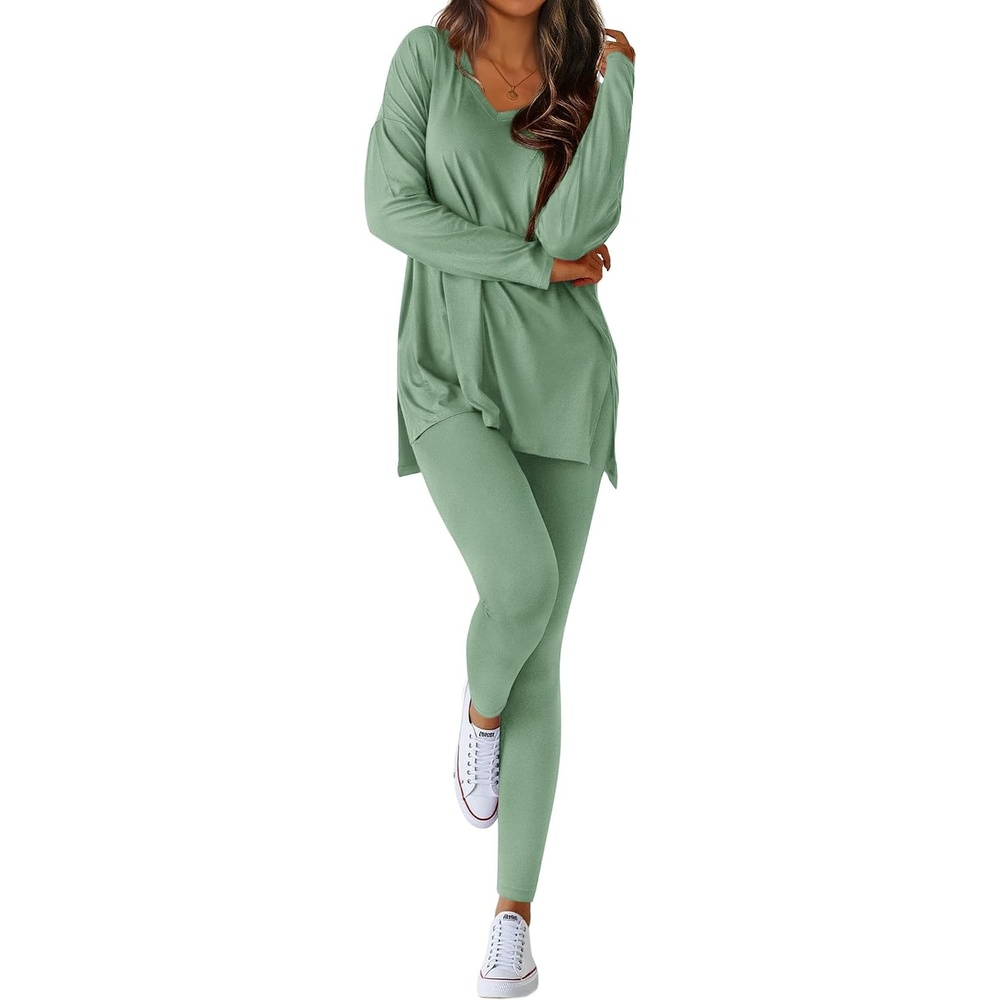 image:imageBTFBM Women 2 Piece Lounge Set Airport Travel OutfitsSage Green
