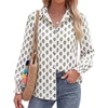 Floral White Blue