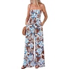 Floral Brown White Blue