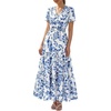 Floral White Blue