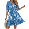 Floral Blue White