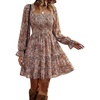 Print Flower Brown