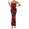 Floral Black Red