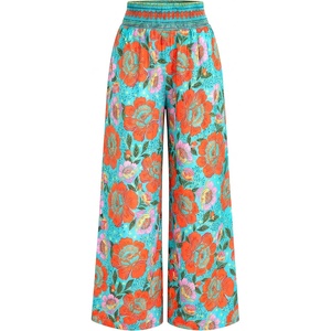 BTFBM Floral Summer Wide Leg Pants Woman 2026(Green)