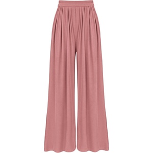 BTFBM High Waist Palazzo Pants for Women Rib Knit(Dusty Pink)