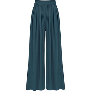 BTFBM High Waist Palazzo Pants for Women Rib Knit(Lake Blue)