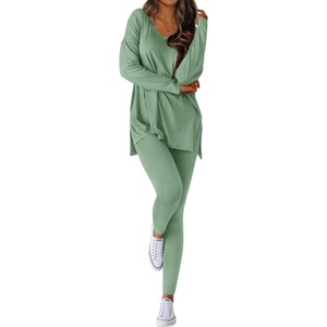 BTFBM Women 2 Piece Lounge Set Airport Travel Outfits(Sage Green)
