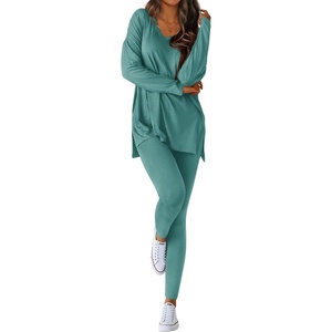 BTFBM Women 2 Piece Lounge Set Airport Travel Outfits(Turquoise)