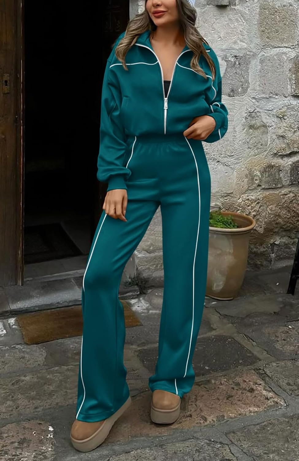 image:imageBTFBM Fall Outfits For Women 2026 Lounge Sets Airport OutfitsBlue Green