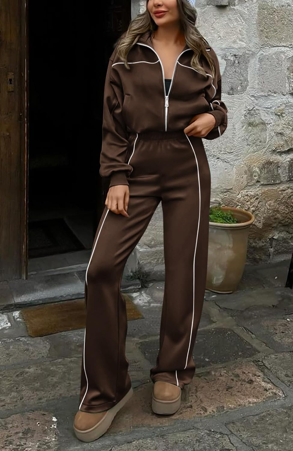 image:imageBTFBM Fall Outfits For Women 2026 Lounge Sets Airport OutfitsCoffee